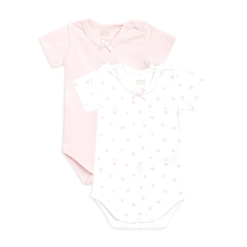 Girls Light Pink Set Of 2 Body Suit image number null